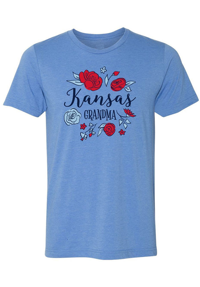 Kansas Jayhawks Womens Blue Grandma Short Sleeve T-Shirt