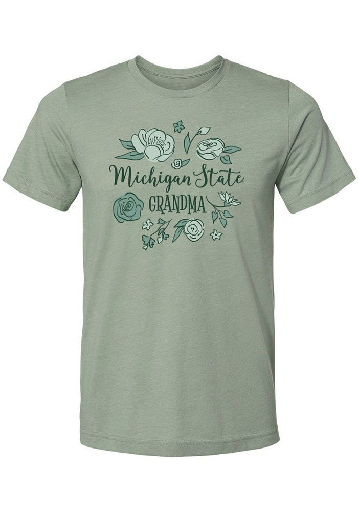 Michigan State Spartans Womens Green Grandma Short Sleeve T-Shirt