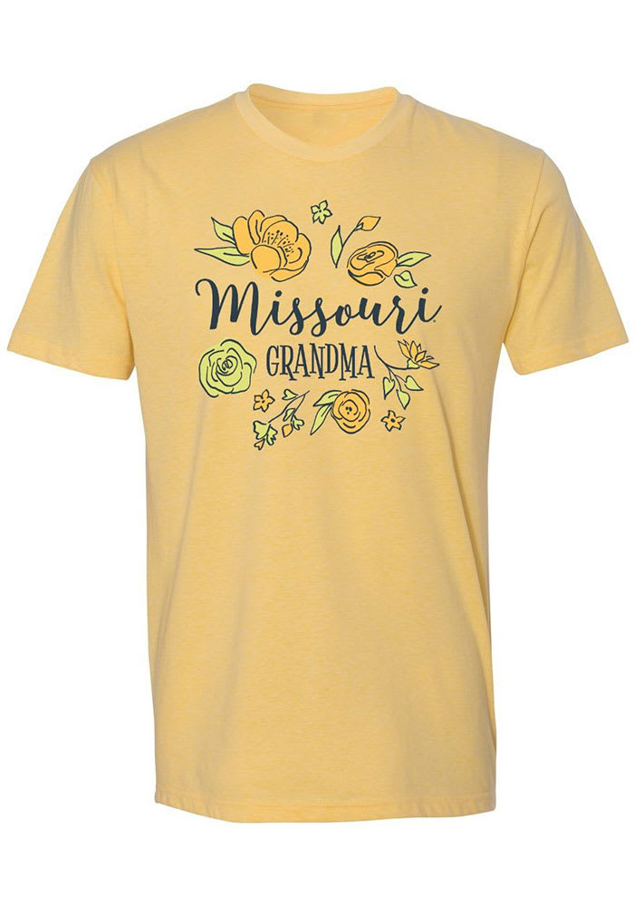 Missouri Tigers Womens Yellow Grandma Short Sleeve T-Shirt