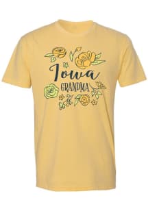 Iowa Hawkeyes Womens Yellow Grandma Short Sleeve T-Shirt