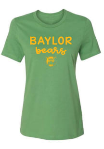 Baylor Bears Womens Green Script Logo Short Sleeve T-Shirt