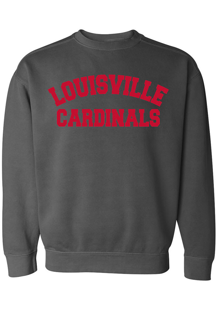 Louisville Cardinals Womens Red Colorblock Sweater Crew Sweatshirt
