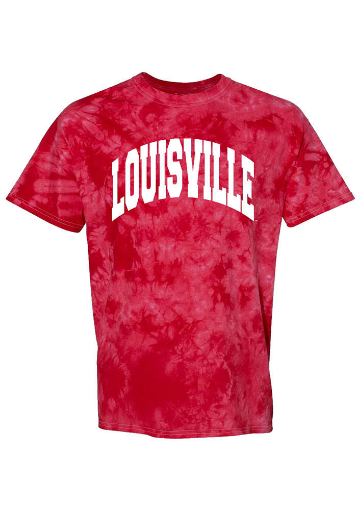 Women's Red Louisville Cardinals Hairpin Tie-Dye Cropped Tri-Blend