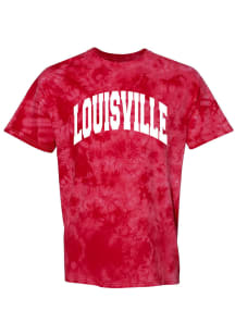 Louisville Cardinals Womens Red Tie Dye Short Sleeve T-Shirt