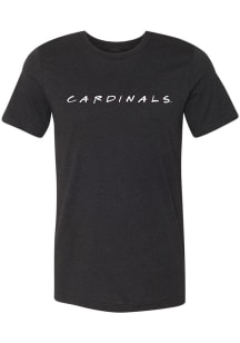 Louisville Cardinals Womens Black Wordmark Dots Short Sleeve T-Shirt