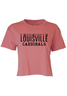 Louisville Cardinals Womens Red Jade Crop Short Sleeve T-Shirt