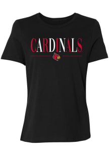 Louisville Cardinals Womens Black Classic Short Sleeve T-Shirt