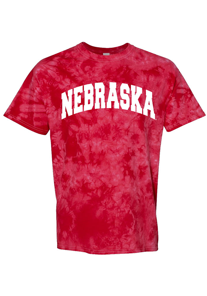 Nebraska Cornhuskers Womens Red Tie Dye Short Sleeve T-Shirt