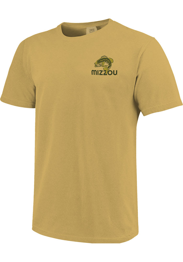 Missouri Tigers Gold Comfort Colors Bass Fishing Short Sleeve T Shirt