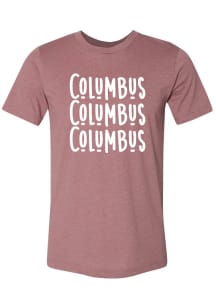 Columbus Pink Underline Wordmark Short Sleeve Fashion T Shirt