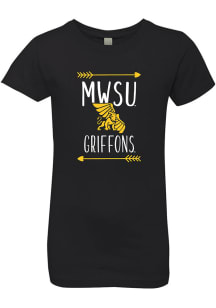 Missouri Western Griffons Girls Black Heart Arrow Short Sleeve Tee