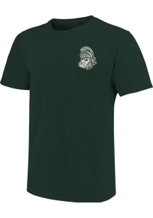 Michigan State Spartans Green Vintage Building Script Short Sleeve T Shirt