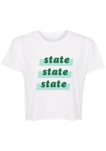 Michigan State Spartans Womens White Jade Short Sleeve T-Shirt