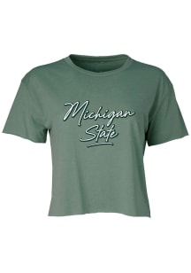 Michigan State Spartans Womens Green Jade Short Sleeve T-Shirt