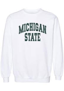 Womens Michigan State Spartans White Summit Sportswear Boyfriend Crew Sweatshirt