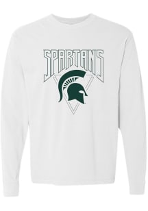 Michigan State Spartans Womens White Triangle LS Tee
