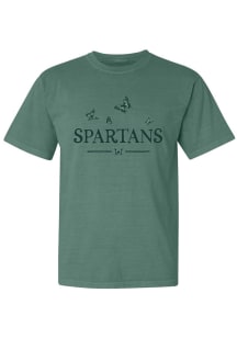 Michigan State Spartans Womens Green Butterfly Short Sleeve T-Shirt