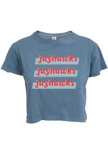 Kansas Jayhawks Womens Blue Leah Short Sleeve T-Shirt