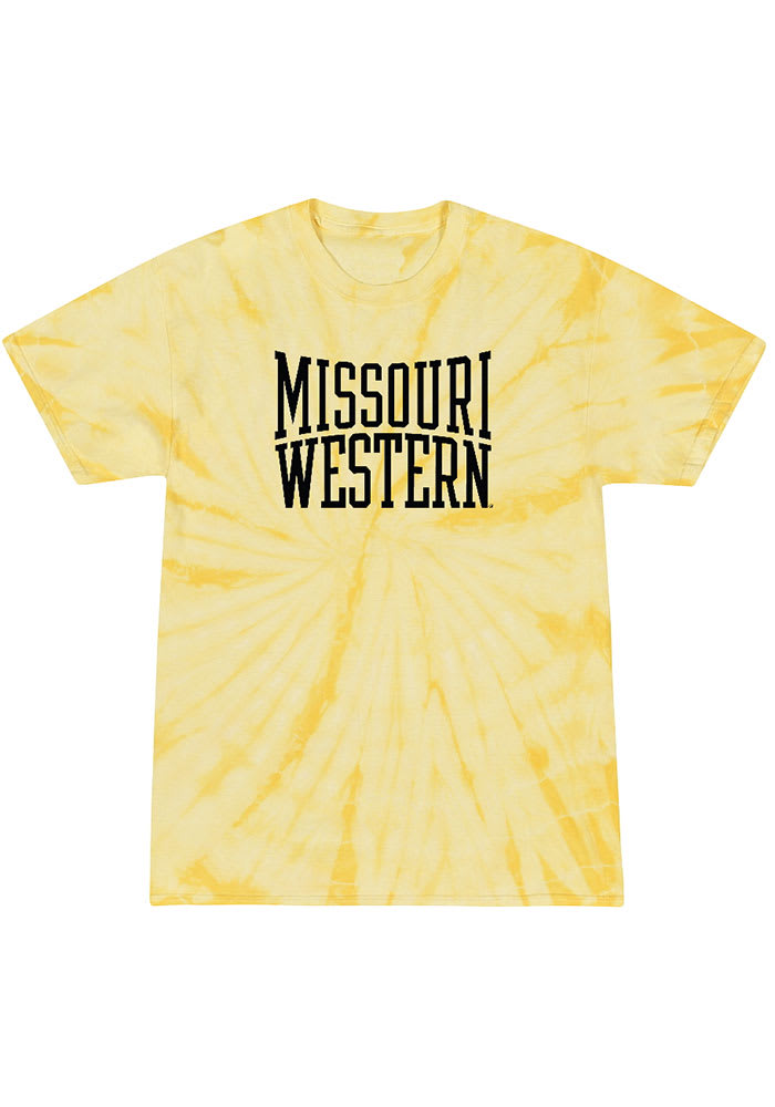 Missouri Western Griffons Womens Yellow Tie Dye Short Sleeve T-Shirt