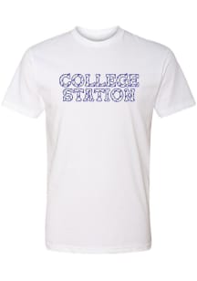 College Station Womens White Bonnet Infill Short Sleeve T-Shirt