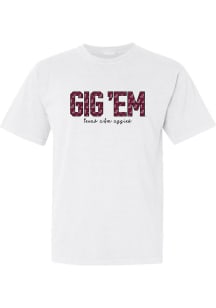 Texas A&amp;M Aggies Womens White Gig Em Reveille Short Sleeve T-Shirt