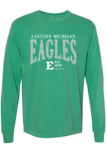 Eastern Michigan Eagles Womens Green Mascot LS Tee
