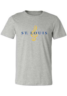 St Louis Grey Music Note Short Sleeve Fashion T Shirt