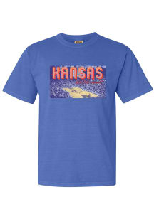 Kansas Jayhawks Womens Blue Snapshot Short Sleeve T-Shirt
