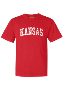 Kansas Jayhawks Womens Red Sunflower Short Sleeve T-Shirt