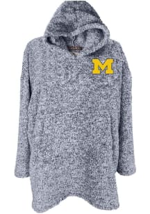 Michigan Wolverines Womens Navy Blue Macy Poncho Hooded Sweatshirt