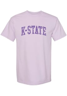 K-State Wildcats Womens Lavender Butterfly Print Short Sleeve T-Shirt