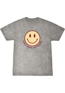 Iowa State Cyclones Womens Grey Smiley Short Sleeve T-Shirt
