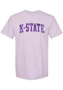 K-State Wildcats Womens Lavender Cow Print Short Sleeve T-Shirt