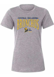 Central Oklahoma Bronchos Womens Grey Stella Short Sleeve T-Shirt
