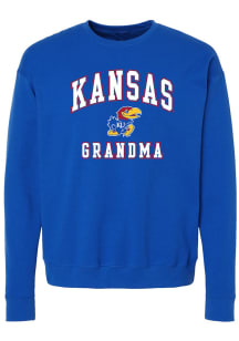 Kansas Jayhawks Womens Blue Grandma Crew Sweatshirt