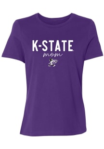 K-State Wildcats Womens Purple Script Mom Short Sleeve T-Shirt