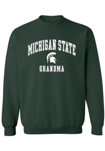 Womens Green Michigan State Spartans Grandma Crew Sweatshirt