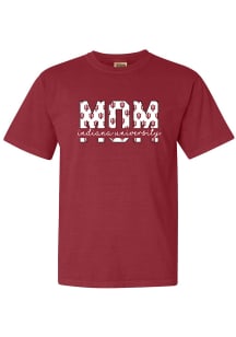Indiana Hoosiers Womens Crimson Block Mom Short Sleeve T-Shirt