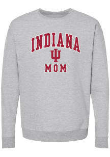 Indiana Hoosiers Womens Grey Mom Crew Sweatshirt