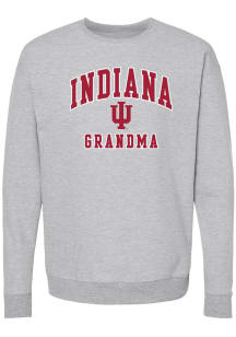 Indiana Hoosiers Womens Grey Grandma Crew Sweatshirt