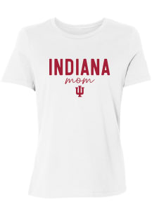 Indiana Hoosiers Womens White Script Mom Short Sleeve T-Shirt