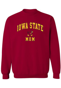 Iowa State Cyclones Womens Cardinal Mom Crew Sweatshirt