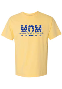 Pitt Panthers Womens Yellow Block Mom Short Sleeve T-Shirt