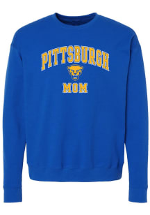 Pitt Panthers Womens Blue Mom Crew Sweatshirt