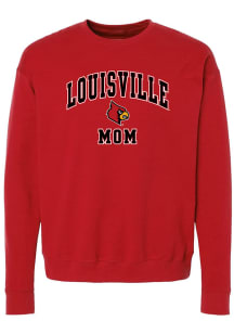 Louisville Cardinals Womens Red Mom Crew Sweatshirt