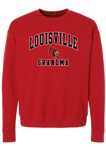 Louisville Cardinals Womens Red Grandma Crew Sweatshirt