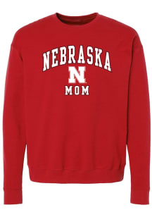 Womens Red Nebraska Cornhuskers Mom Crew Sweatshirt