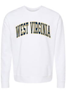 West Virginia Mountaineers Womens White Boyfriend Crew Sweatshirt