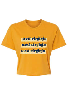 West Virginia Mountaineers Womens Gold Tatum Short Sleeve T-Shirt