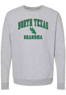 North Texas Mean Green Womens Grey Grandma Crew Sweatshirt